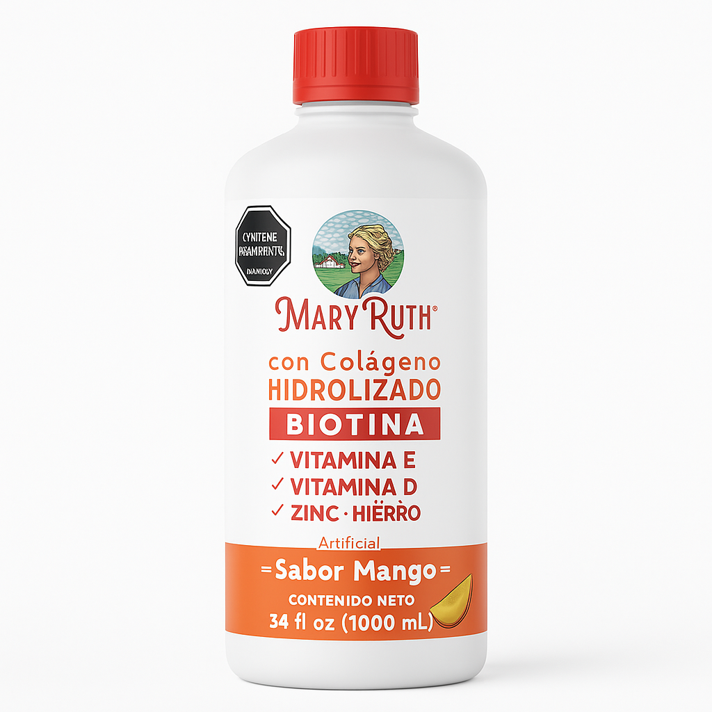 Mary Ruth – Colágeno Hidrolizado con Biotina y Vitaminas 1000 mL (Sabor Mango)