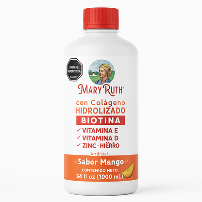 Mary Ruth – Colágeno Hidrolizado con Biotina y Vitaminas 1000 mL (Sabor Mango)