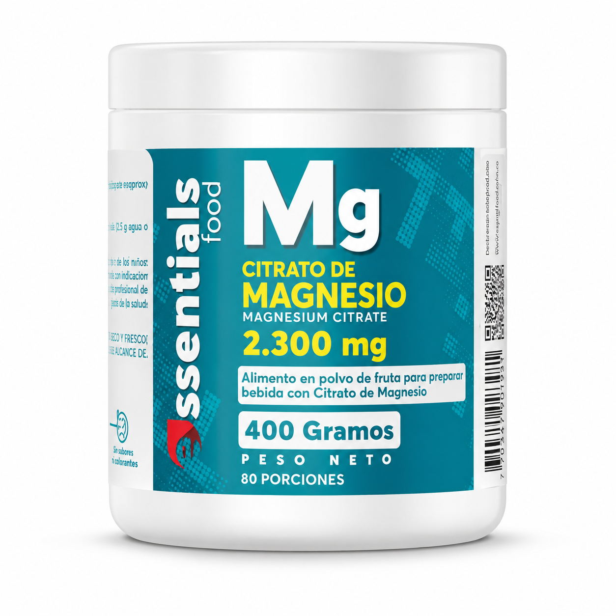 Citrato de Magnesio 2300 mg Essentials 400 g 80 Porciones