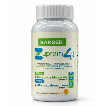Citrato y Bisglicinato de Magnesio + Calcio y Vitamina D3 BARBER Zupram  – 90 Comprimidos