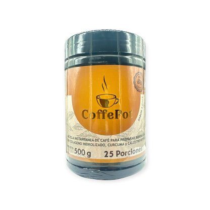 CoffePot – Mezcla Instantánea de Café con Colágeno Hidrolizado, Cúrcuma y Calostro Bovino
