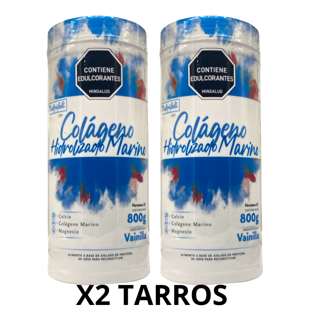 x2 Colágeno hidrolizado marino 800g vainilla - Nutrideli