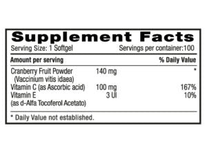 Cranberry Fruit Powder 140 mg x 100 Softgels