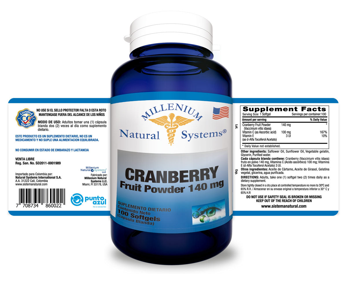 Cranberry Fruit Powder 140 mg x 100 Softgels