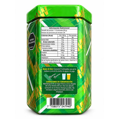 MW Fibra 400 g – Fibra de Linaza con Vitamina C Sabor Manzana