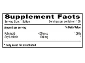 Folic Acido Folico x 100 Softgels - Natural systems