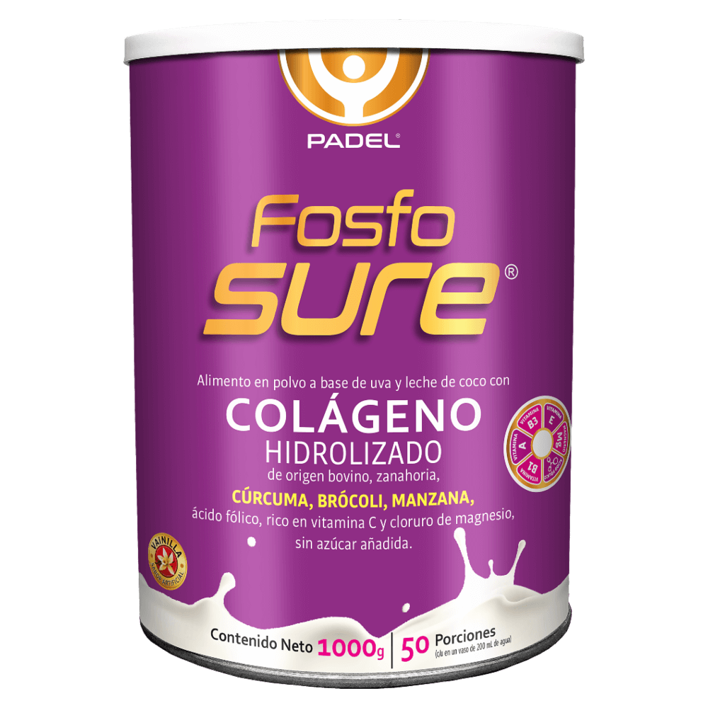 Fosfo Sure Colágeno Hidrolizado con Vitaminas y Magnesio 1000 g | 50 Porciones
