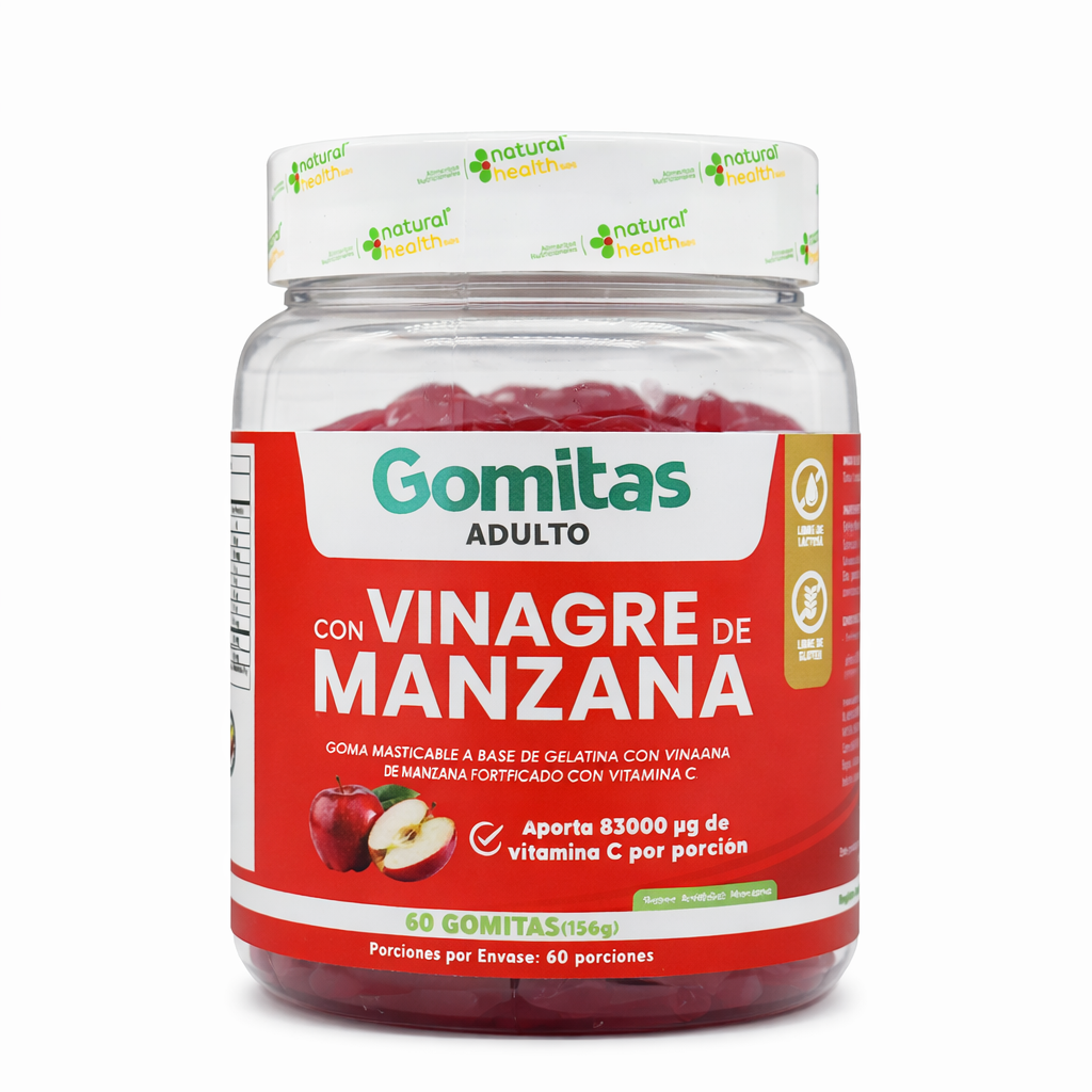 Gomitas de Vinagre de Manzana con Vitamina C – 60 Unidades | Natural Health