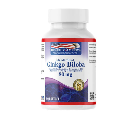 Ginkgo Biloba 80 mg 90 Cápsulas Blandas | Healthy America