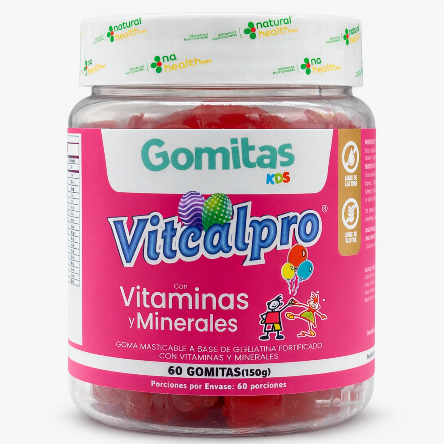 Gomitas Kids VitCalpro con Vitaminas y Minerales x 60 Gomitas (150 g)