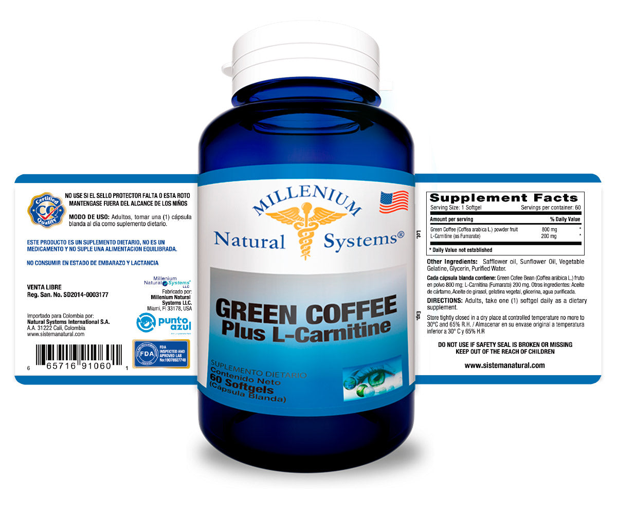 Green Coffee Plus L Carnitine x 60 Softgels