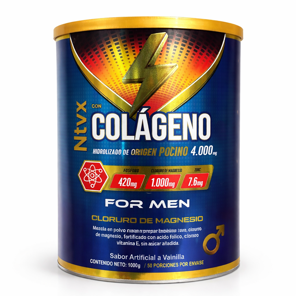 Combo Colágeno NTVX For Woman + For Men 1000g | Colágeno Hidrolizado con Magnesio, Zinc, Uva e Isoflavonas
