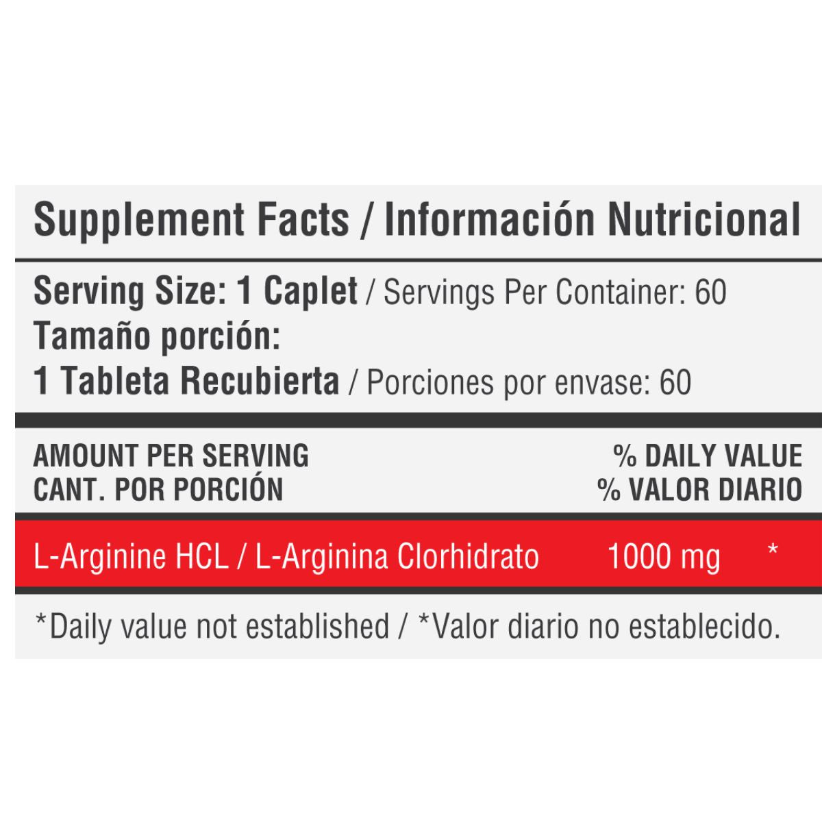 L ARGININE HCL 1000MG 60 C