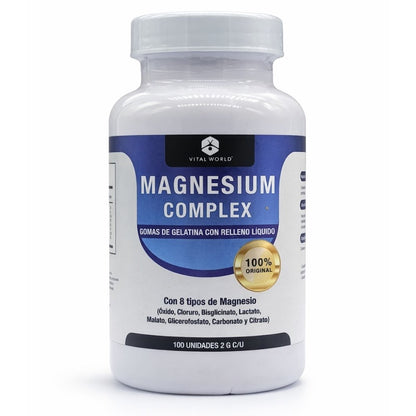 Magnesium Complex Vital World 100 Tab con 8 Tipos de Magnesio