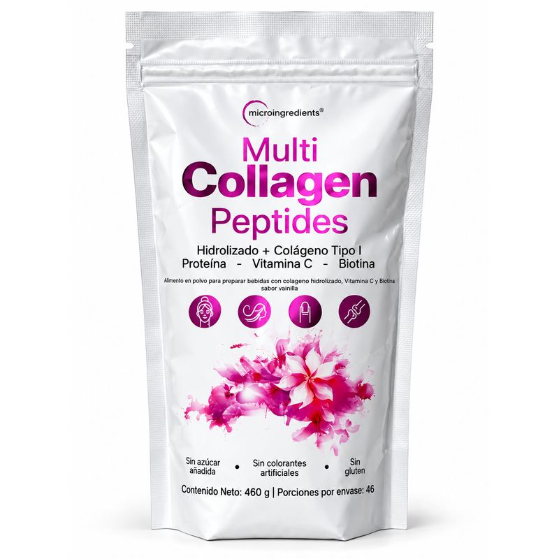 Microingredients Multi Collagen Peptides con Vitamina C y Biotina – 460 g