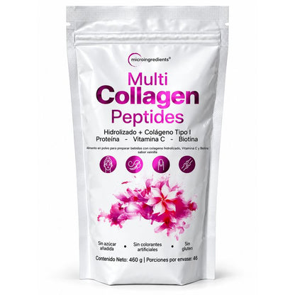 Microingredients Multi Collagen Peptides con Vitamina C y Biotina – 460 g