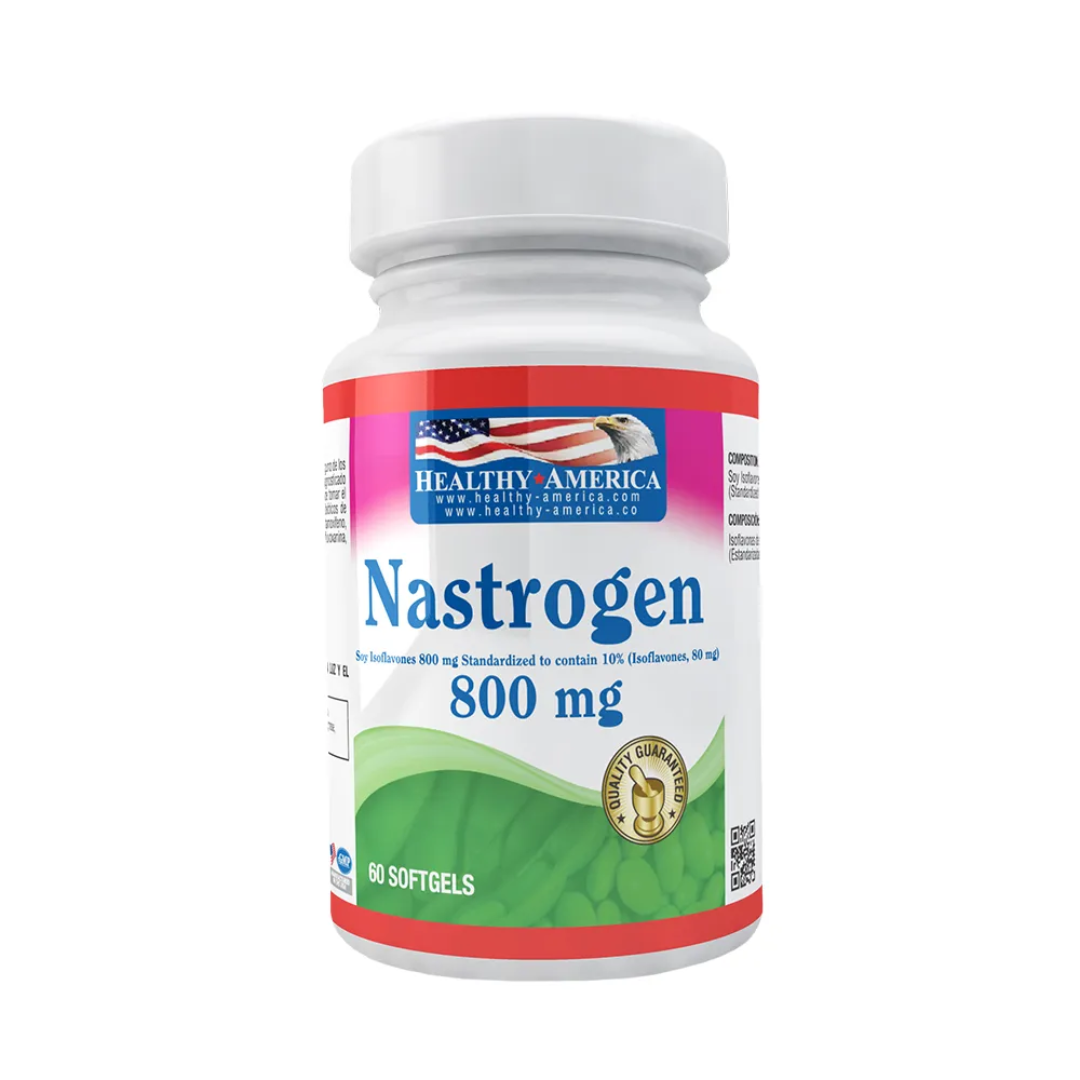 Nastrogen Isoflavonas de soya 800mg 60 softgels - Helthy America