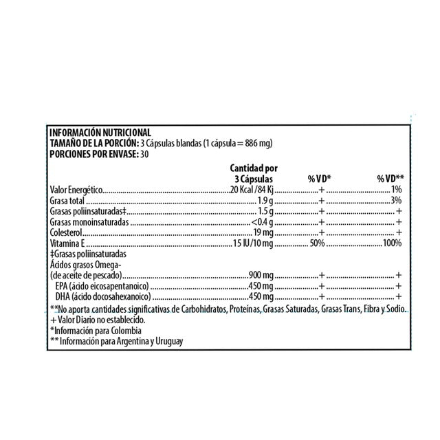 Nutrilite Omega 3 Plus Amway con EPA, DHA y Vitamina E – 90 Cápsulas