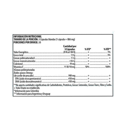 Nutrilite Omega 3 Plus Amway con EPA, DHA y Vitamina E – 90 Cápsulas