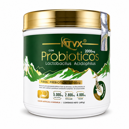 Probióticos NTVX 2000 mg con Fibra Prebiótica 600 g