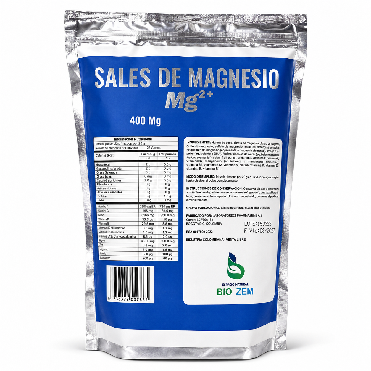 Sales de Magnesio mg2+ Doy Pack 500 gr Fruit Punch ULTRAFLEX