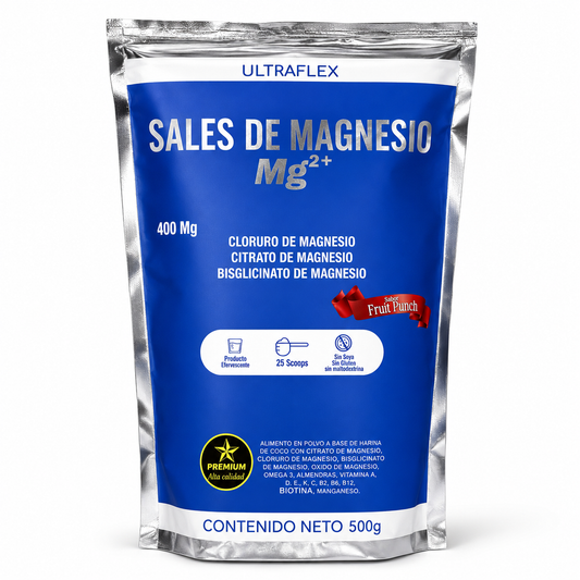 Sales de Magnesio mg2+ Doy Pack 500 gr Fruit Punch ULTRAFLEX