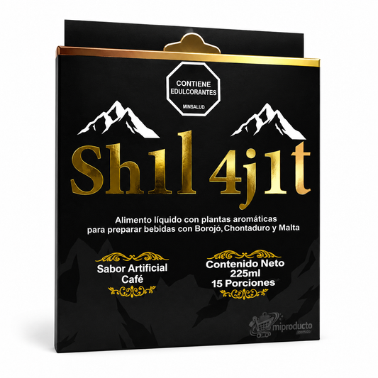 Shil4jit Sachets 225 mL con Borojó, Chontaduro y Malta 15 sachets de 15 mL Sabor café