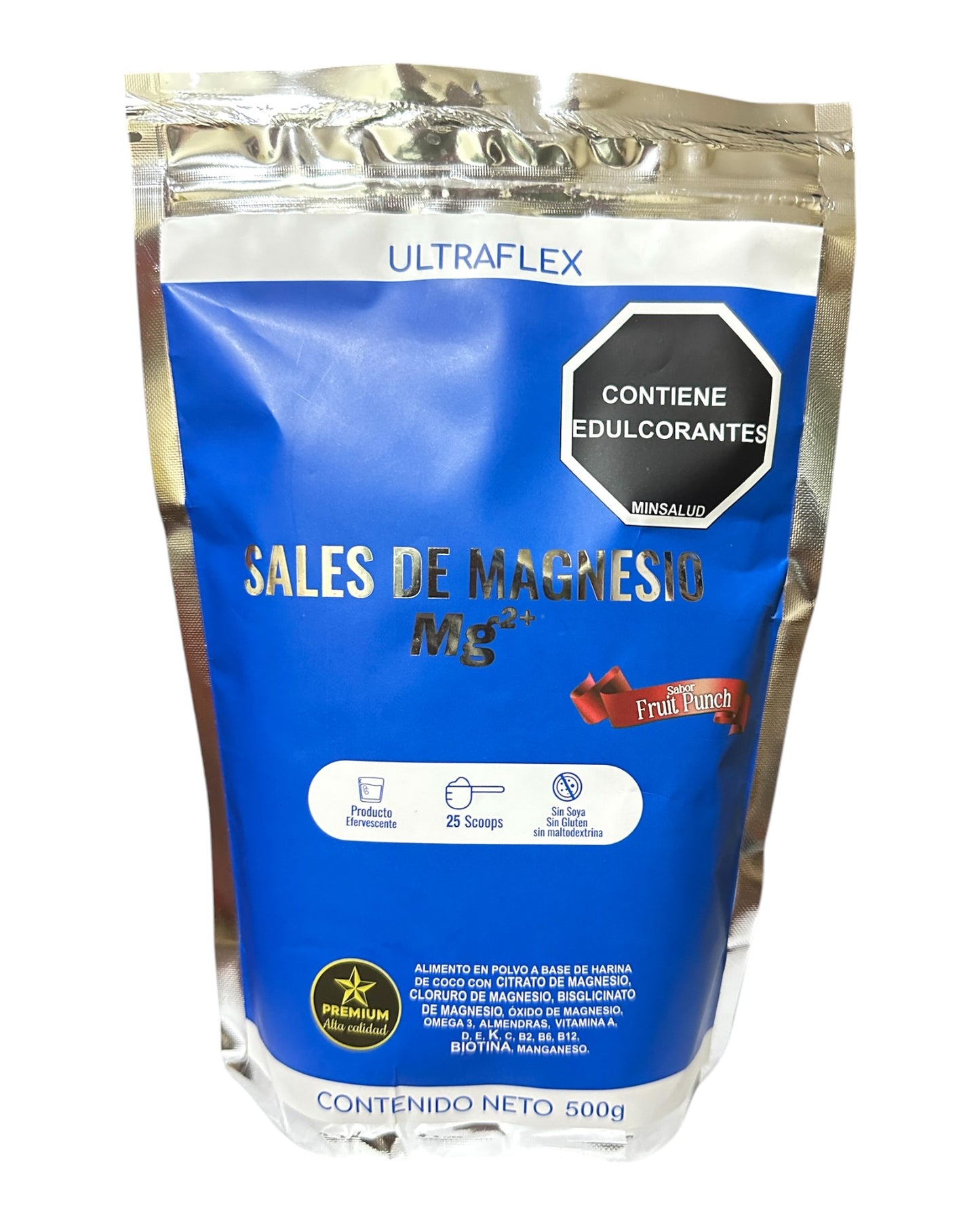 Sales de Magnesio mg2+ Doy Pack 500 gr Fruit Punch ULTRAFLEX