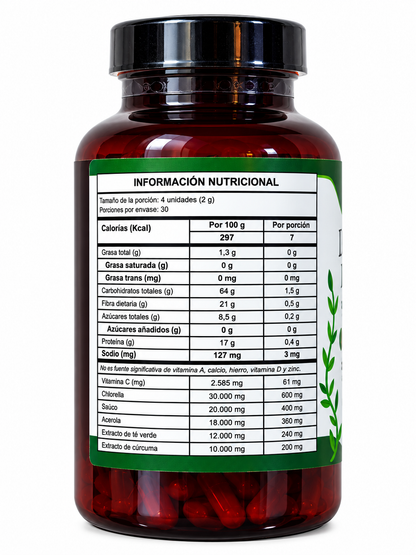 Satoomi L4mphatic Drainage con Chlorella, Saúco y Cúrcuma – 120 Cápsulas