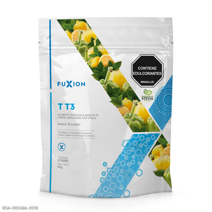 Fuxion T T3 – Té Verde, Negro y Rojo con Camu Camu y Cromo | Sabor Té Limón (28 sobres – 140 g)
