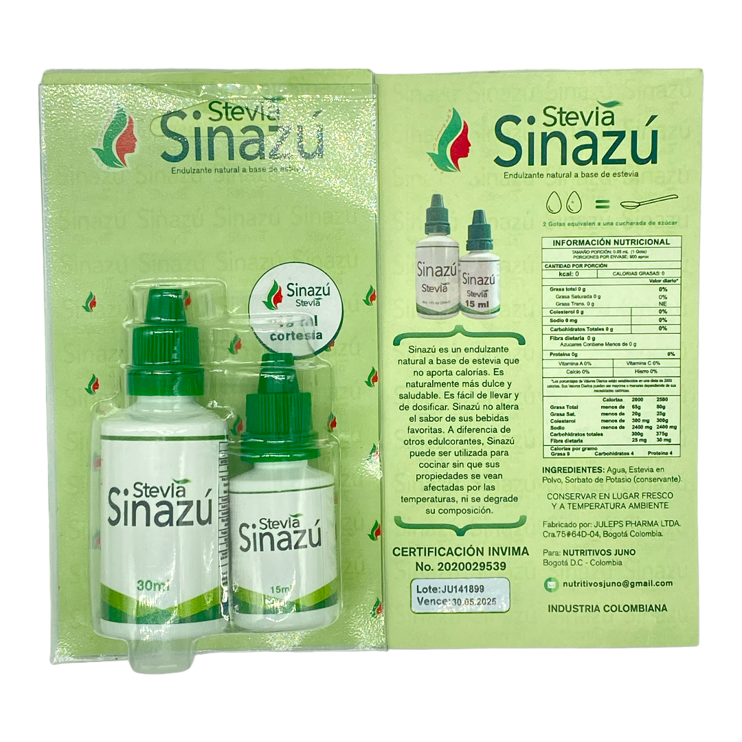 Stevia Sinazu 30ml + 15 mil de cortesía