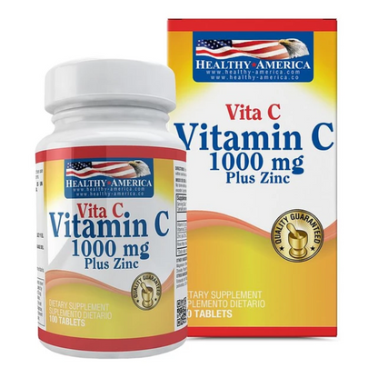 Vitamin c 1000mg plus zinc 100 tabletas – Healthy america