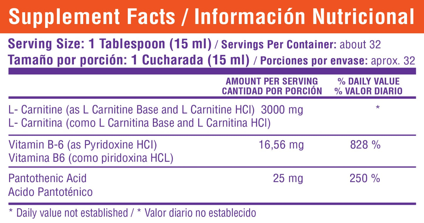 LIQUID L-CARNITINE 3.000 MG  16 FL OZ FRUIT PUNCH FLAVOR