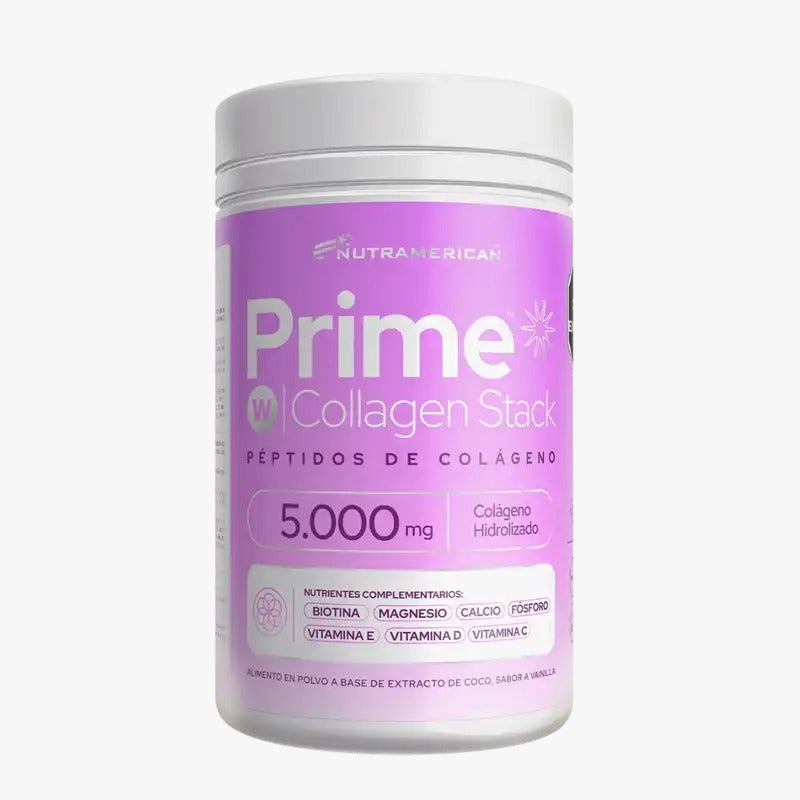 Nutramerican Prime W Collagen Stack – Colágeno Hidrolizado 5.000 mg Sabor Vainilla