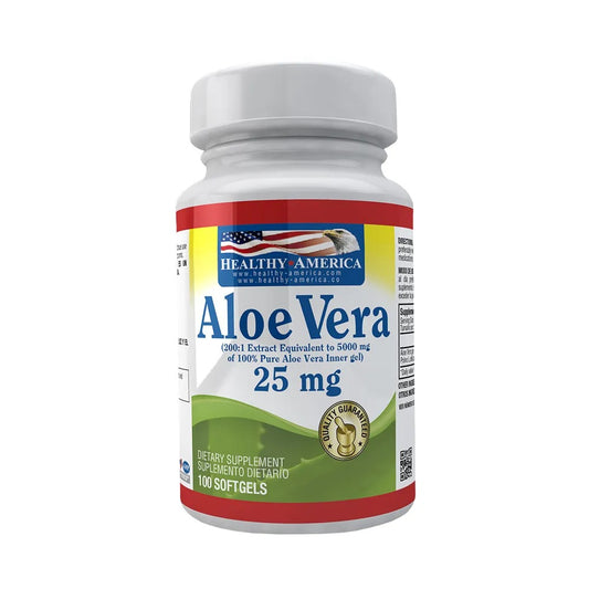 Aloe Vera 25mg 100 Softgels - Healthy America