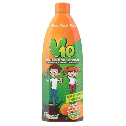 V10 Fitocol – Bebida de Chontaduro y Borojó con Vitaminas y Minerales (360 ml)