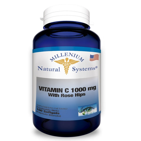 Vitamin C 1000 mg Rose Hips x 100 Softgels