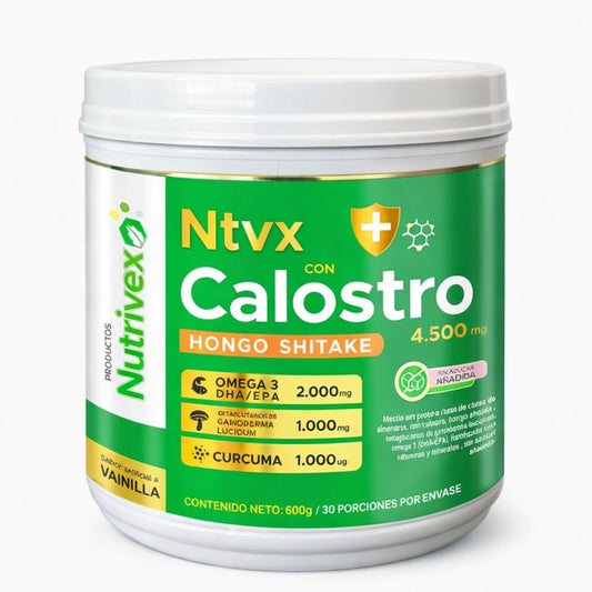 Batido Nutricional con Calostro, Omegas y Hongos Funcionales 600 g  Nutrivex