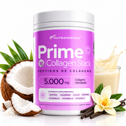 Nutramerican Prime W Collagen Stack – Colágeno Hidrolizado 5.000 mg Sabor Vainilla