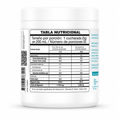 Citrato de Magnesio 2.300 mg Essentials Foods en Polvo 250 g | 50 Porciones
