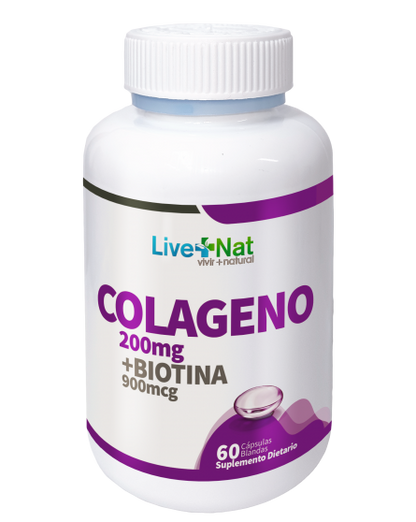 Colágeno + Biotina 60 Softgels Live + Nat