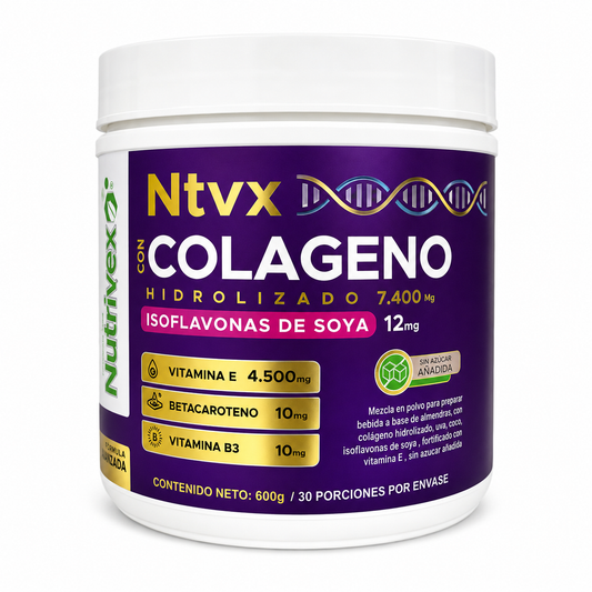 Colágeno Hidrolizado con Isoflavonas de Soya 600 g Nutrivex Sabor Vainilla