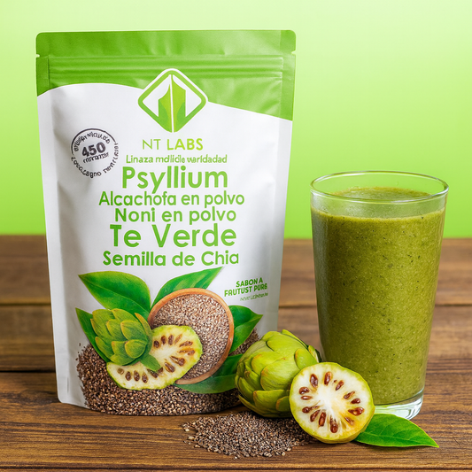 NT Labs  Linaza + Psyllium + Alcachofa + Noni + Te Verde + Semillas De Chia 450gr
