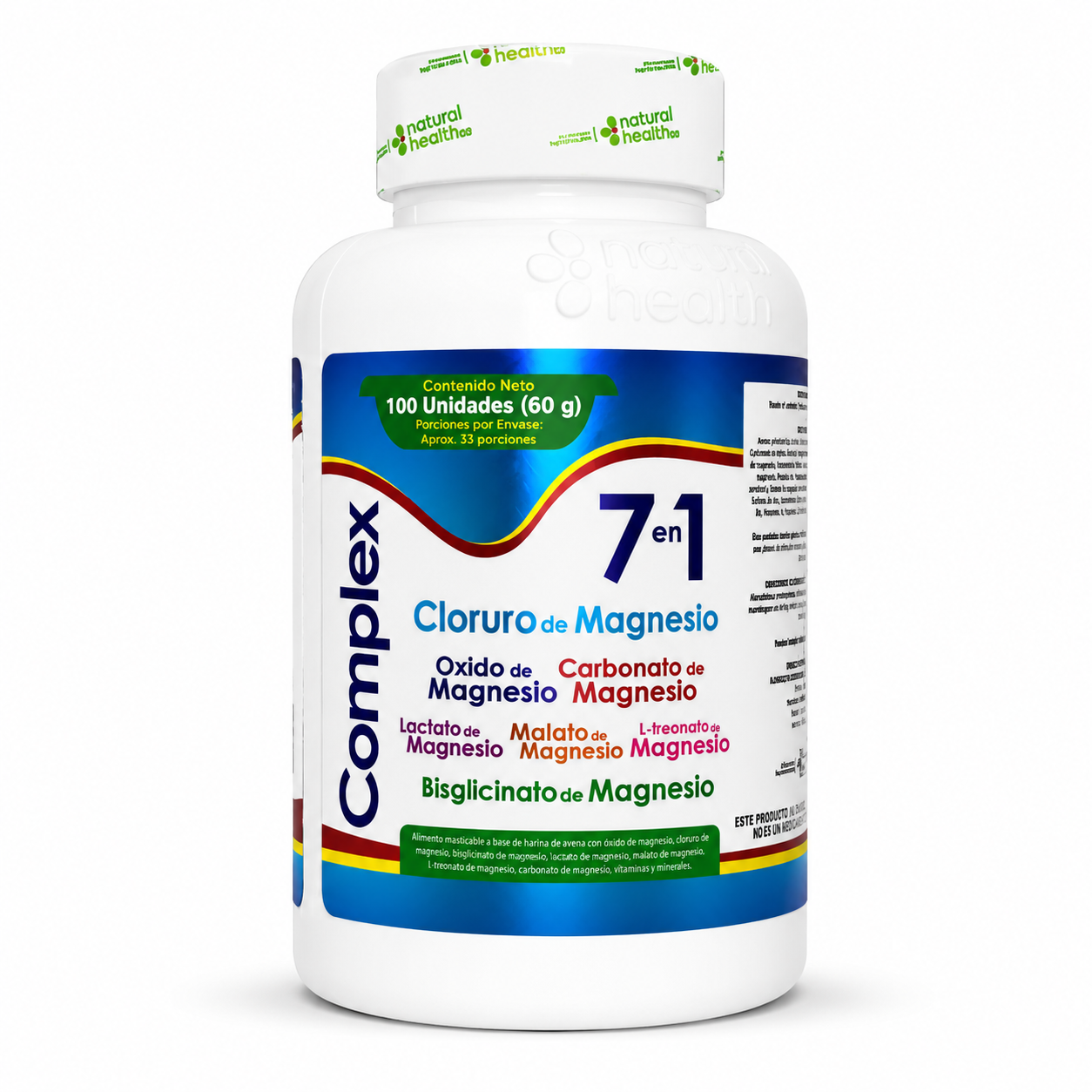 Magnesio Complex 7 en 1 Natural Health – 100 Unidades