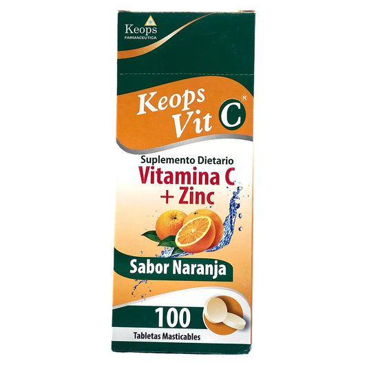 Vitamina C + Zinc 100 tabletas masticables | KEOPS