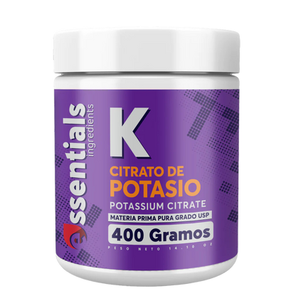 CITRATO DE POTASIO PURO 400 GRAMOS - ESSENTIALS