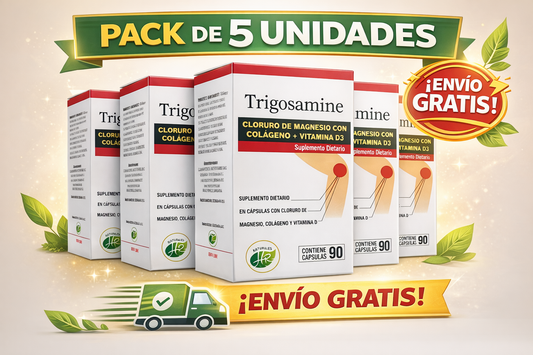 Pack 5 - Trigrosamine con cloruro de magnesio, colágeno y vitamina D3 x90 Cápsulas Improfarme