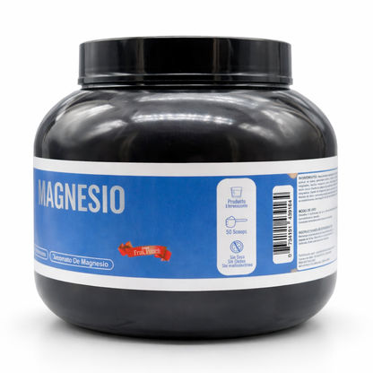 Sales de Magnesio Mg2+ 1000g Premium | Citrato, Bisglicinato y Treonato | Efervescente Sabor Fruit Punch
