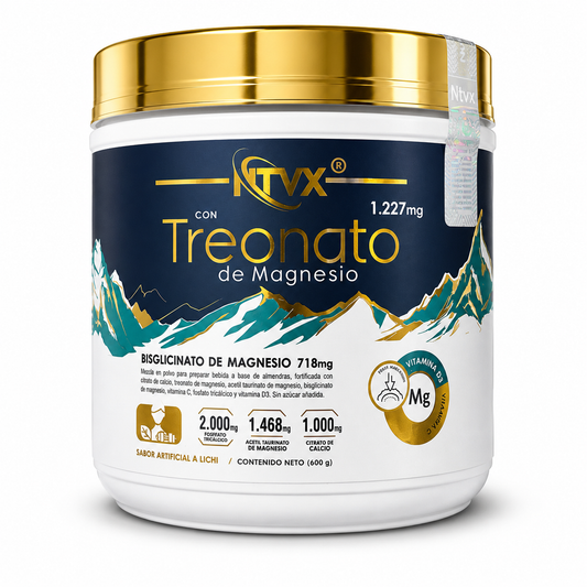 Treonato de Magnesio NTVX 600 g – Mezcla en Polvo Sabor Lichi