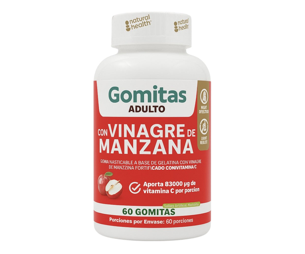 Gomitas de Vinagre de Manzana con Vitamina C – 60 Unidades | Natural Health